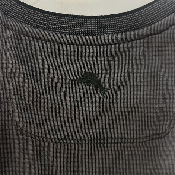 Tommy Bahama Men's Big & Tall 2XLT Black Coastal Crest Long Sleeve Crew T-Shirt - Picture 4 of 4